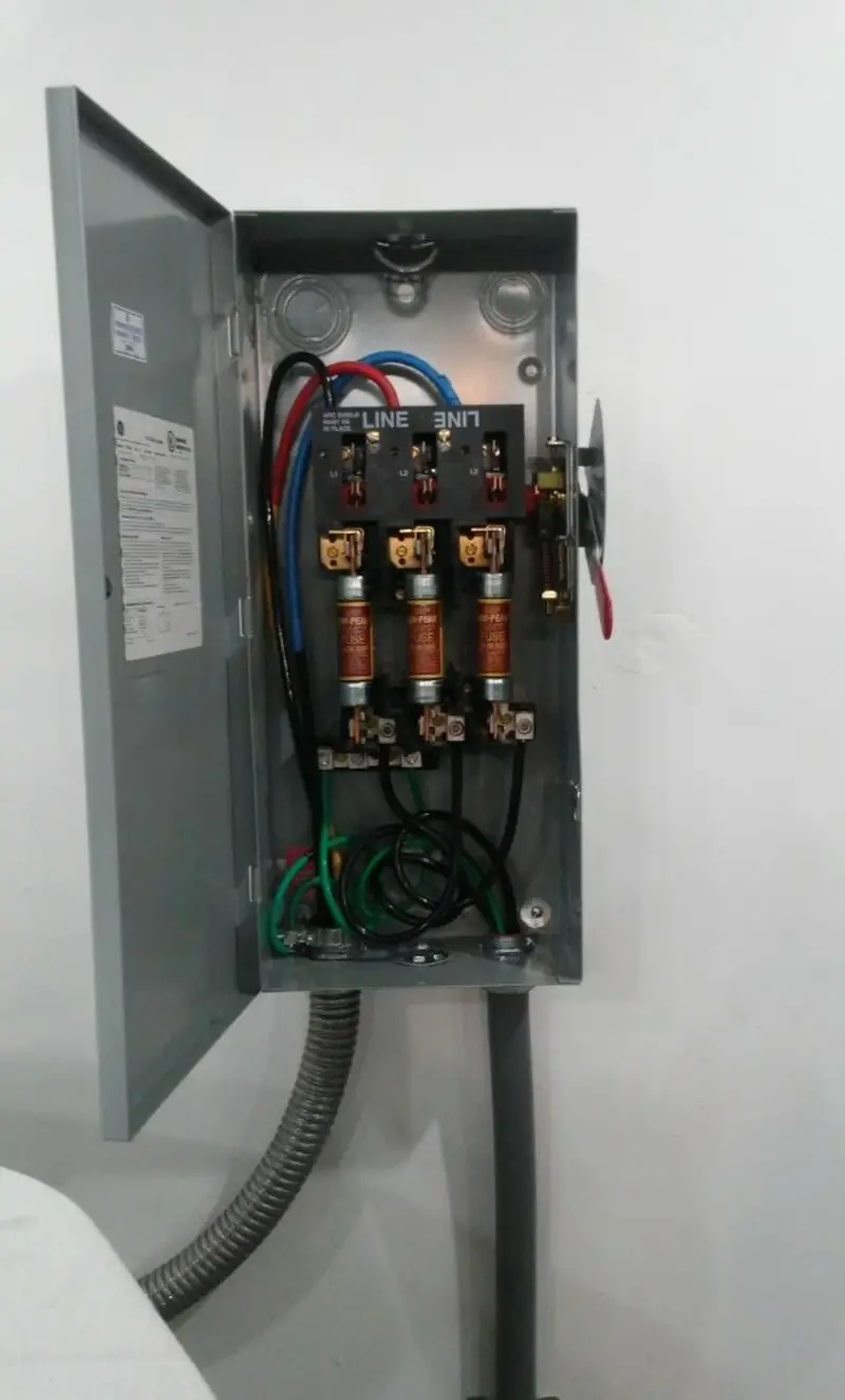 Three-phase disconnect switch installed for Electrical Wiring & Rewiring in Rowley